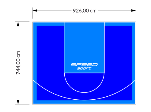 69M2/744X926CM NIEBIESKO-BŁĘKITNE BOISKO DO KOSZYKÓWKI SPEEDSPORT HEXA POWER PRO