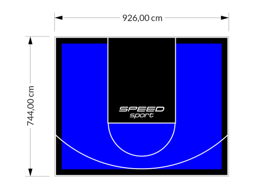 69M2/744X926CM NIEBIESKO-CZARNE BOISKO DO KOSZYKÓWKI SPEEDSPORT HEXA POWER PRO