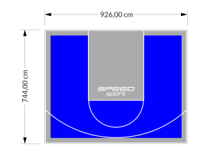 69M2/744X926CM NIEBIESKO-SZARE BOISKO DO KOSZYKÓWKI SPEEDSPORT HEXA POWER PRO