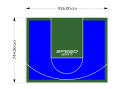 69M2/744X926CM NIEBIESKO-ZIELONE BOISKO DO KOSZYKÓWKI SPEEDSPORT HEXA POWER PRO