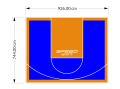 69M2/744X926CM NIEBIESKO-POMARAŃCZOWE BOISKO DO KOSZYKÓWKI SPEEDSPORT HEXA POWER PRO