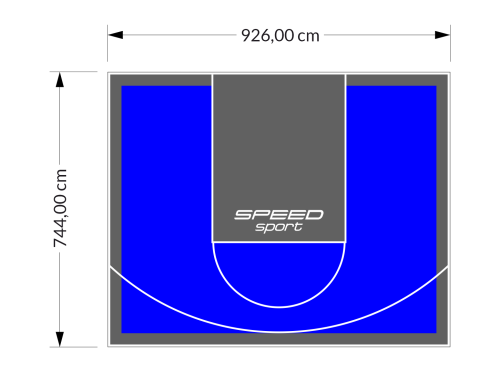 69M2/744X926CM NIEBIESKO-GRAFITOWE BOISKO DO KOSZYKÓWKI SPEEDSPORT HEXA POWER PRO