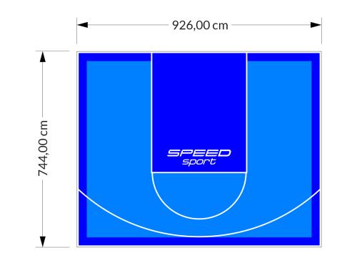 69M2/744X926CM BŁĘKITNO-NIEBIESKIE BOISKO DO KOSZYKÓWKI SPEEDSPORT HEXA POWER PRO