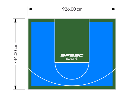 69M2/744X926CM BŁĘKITNO-ZIELONE BOISKO DO KOSZYKÓWKI SPEEDSPORT HEXA POWER PRO