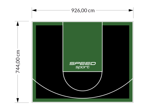 69M2/744X926CM CZARNO-ZIELONE BOISKO DO KOSZYKÓWKI SPEEDSPORT HEXA POWER PRO
