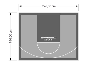 69M2/744X926CM SZARO-GRAFITOWE BOISKO DO KOSZYKÓWKI SPEEDSPORT HEXA POWER PRO