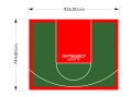 69M2/744X926CM ZIELONO-CZERWONE BOISKO DO KOSZYKÓWKI SPEEDSPORT HEXA POWER PRO