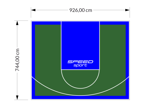 69M2/744X926CM ZIELONO-NIEBIESKIE BOISKO DO KOSZYKÓWKI SPEEDSPORT HEXA POWER PRO