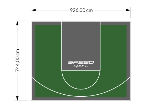 69M2/744X926CM ZIELONO-GRAFITOWE BOISKO DO KOSZYKÓWKI SPEEDSPORT HEXA POWER PRO