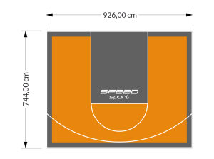 69M2/744X926CM POMARAŃCZOWO-GRAFITOWE BOISKO DO KOSZYKÓWKI SPEEDSPORT HEXA POWER PRO