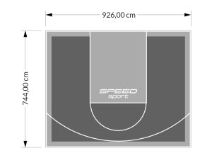 69M2/744X926CM GRAFITOWO-SZARE BOISKO DO KOSZYKÓWKI SPEEDSPORT HEXA POWER PRO