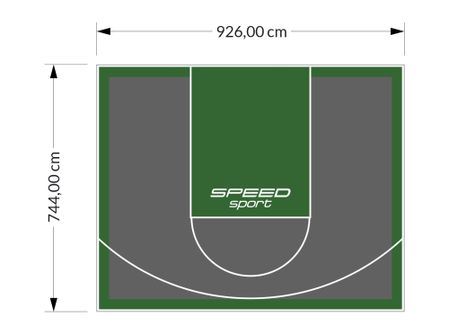 69M2/744X926CM GRAFITOWO-ZIELONE BOISKO DO KOSZYKÓWKI SPEEDSPORT HEXA POWER PRO