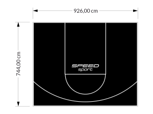 69M2/744X926CM CZARNE BOISKO DO KOSZYKÓWKI SPEEDSPORT HEXA POWER PRO