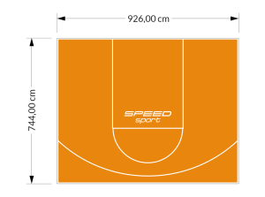 69M2/744X926CM POMARAŃCZOWE BOISKO DO KOSZYKÓWKI SPEEDSPORT HEXA POWER PRO