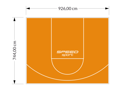 69M2/744X926CM POMARAŃCZOWE BOISKO DO KOSZYKÓWKI SPEEDSPORT HEXA POWER PRO