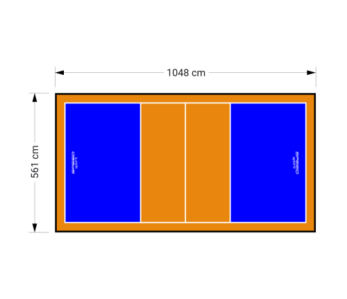 59M2/1048X561CM NIEBIESKO-POMARAŃCZOWE BOISKO DO SIATKÓWKI SPEEDSPORT HEXA POWER PRO