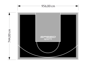 71M2/744X956CM CZARNO-SZARE BOISKO DO KOSZYKÓWKI SPEEDSPORT HEXA POWER PRO