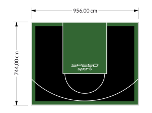 71M2/744X956CM CZARNO-ZIELONE BOISKO DO KOSZYKÓWKI SPEEDSPORT HEXA POWER PRO