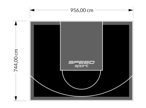 71M2/744X956CM CZARNO-GRAFITOWE BOISKO DO KOSZYKÓWKI SPEEDSPORT HEXA POWER PRO