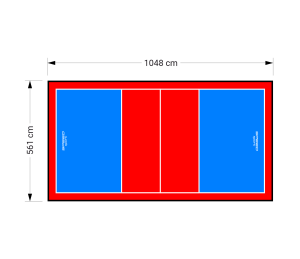 59M2/1048X561CM BŁĘKITNO-CZERWONE BOISKO DO SIATKÓWKI SPEEDSPORT HEXA POWER PRO
