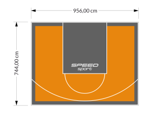71M2/744X956CM POMARAŃCZOWO-GRAFITOWE BOISKO DO KOSZYKÓWKI SPEEDSPORT HEXA POWER PRO