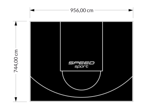 71M2/744X956CM CZARNE BOISKO DO KOSZYKÓWKI SPEEDSPORT HEXA POWER PRO