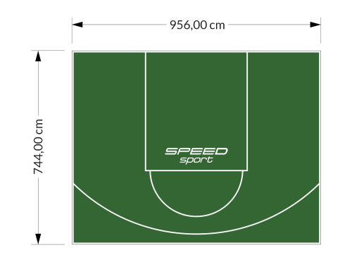 71M2/744X956CM ZIELONE BOISKO DO KOSZYKÓWKI SPEEDSPORT HEXA POWER PRO