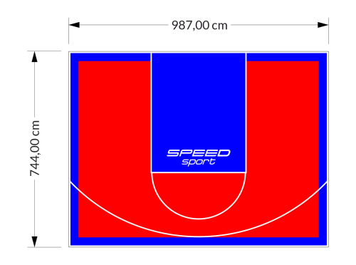 73M2/744X987CM CZERWONO-NIEBIESKIE BOISKO DO KOSZYKÓWKI SPEEDSPORT HEXA POWER PRO