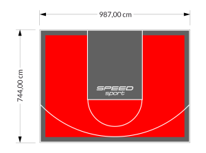 73M2/744X987CM CZERWONO-GRAFITOWE BOISKO DO KOSZYKÓWKI SPEEDSPORT HEXA POWER PRO