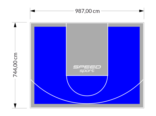 73M2/744X987CM NIEBIESKO-SZARE BOISKO DO KOSZYKÓWKI SPEEDSPORT HEXA POWER PRO