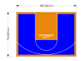 73M2/744X987CM NIEBIESKO-POMARAŃCZOWE BOISKO DO KOSZYKÓWKI SPEEDSPORT HEXA POWER PRO