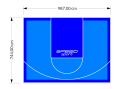 73M2/744X987CM BŁĘKITNO-NIEBIESKIE BOISKO DO KOSZYKÓWKI SPEEDSPORT HEXA POWER PRO