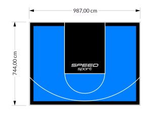73M2/744X987CM BŁĘKITNO-CZARNE BOISKO DO KOSZYKÓWKI SPEEDSPORT HEXA POWER PRO