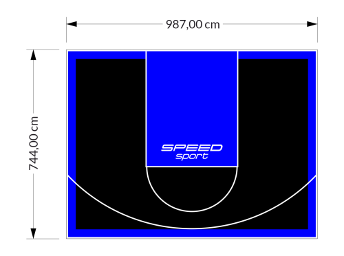 73M2/744X987CM CZARNO-NIEBIESKIE BOISKO DO KOSZYKÓWKI SPEEDSPORT HEXA POWER PRO