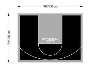 73M2/744X987CM CZARNO-SZARE BOISKO DO KOSZYKÓWKI SPEEDSPORT HEXA POWER PRO