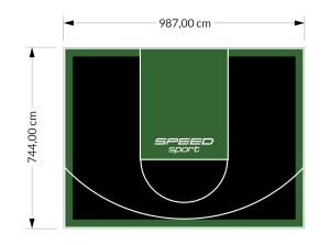 73M2/744X987CM CZARNO-ZIELONE BOISKO DO KOSZYKÓWKI SPEEDSPORT HEXA POWER PRO