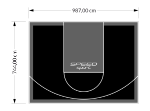 73M2/744X987CM CZARNO-GRAFITOWE BOISKO DO KOSZYKÓWKI SPEEDSPORT HEXA POWER PRO