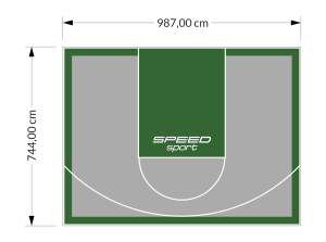 73M2/744X987CM SZARO-ZIELONE BOISKO DO KOSZYKÓWKI SPEEDSPORT HEXA POWER PRO