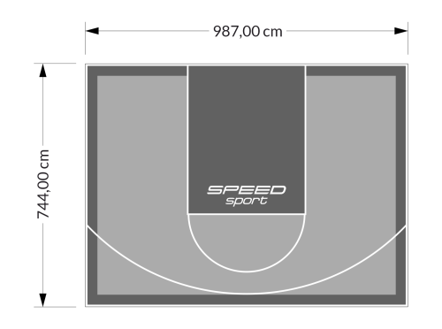 73M2/744X987CM SZARO-GRAFITOWE BOISKO DO KOSZYKÓWKI SPEEDSPORT HEXA POWER PRO