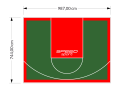 73M2/744X987CM ZIELONO-CZERWONE BOISKO DO KOSZYKÓWKI SPEEDSPORT HEXA POWER PRO