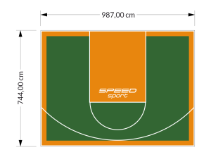 73M2/744X987CM ZIELONO-POMARAŃCZOWE BOISKO DO KOSZYKÓWKI SPEEDSPORT HEXA POWER PRO