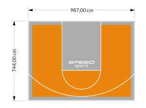 73M2/744X987CM POMARAŃCZOWO-SZARE BOISKO DO KOSZYKÓWKI SPEEDSPORT HEXA POWER PRO
