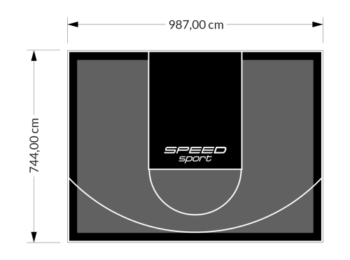 73M2/744X987CM GRAFITOWO-CZARNE BOISKO DO KOSZYKÓWKI SPEEDSPORT HEXA POWER PRO
