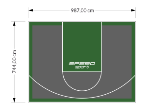 73M2/744X987CM GRAFITOWO-ZIELONE BOISKO DO KOSZYKÓWKI SPEEDSPORT HEXA POWER PRO
