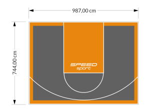 73M2/744X987CM GRAFITOWO-POMARAŃCZOWE BOISKO DO KOSZYKÓWKI SPEEDSPORT HEXA POWER PRO