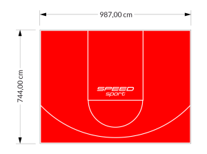 73M2/744X987CM CZERWONE BOISKO DO KOSZYKÓWKI SPEEDSPORT HEXA POWER PRO
