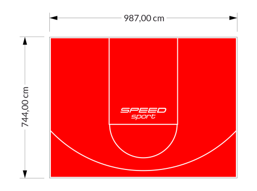 73M2/744X987CM CZERWONE BOISKO DO KOSZYKÓWKI SPEEDSPORT HEXA POWER PRO