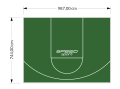 73M2/744X987CM ZIELONE BOISKO DO KOSZYKÓWKI SPEEDSPORT HEXA POWER PRO