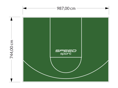 73M2/744X987CM ZIELONE BOISKO DO KOSZYKÓWKI SPEEDSPORT HEXA POWER PRO