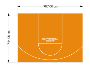 73M2/744X987CM POMARAŃCZOWE BOISKO DO KOSZYKÓWKI SPEEDSPORT HEXA POWER PRO